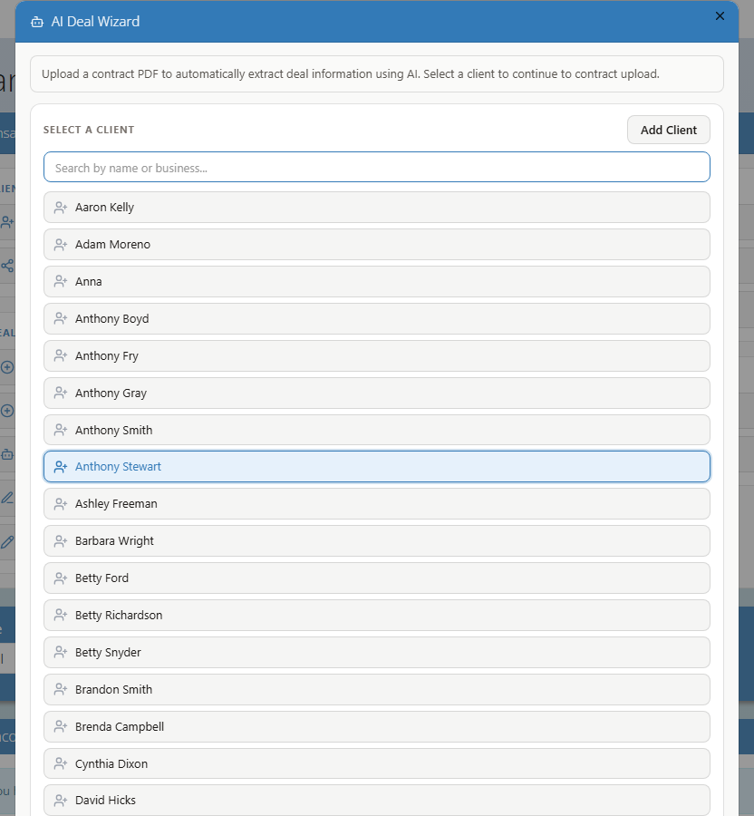 Sales Demo — AI Deal Wizard modal
