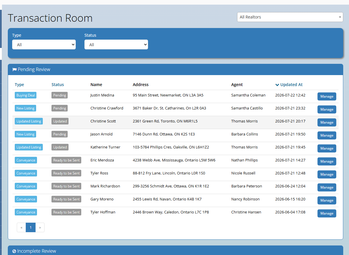 Sales Demo — Broker Transaction Room queues